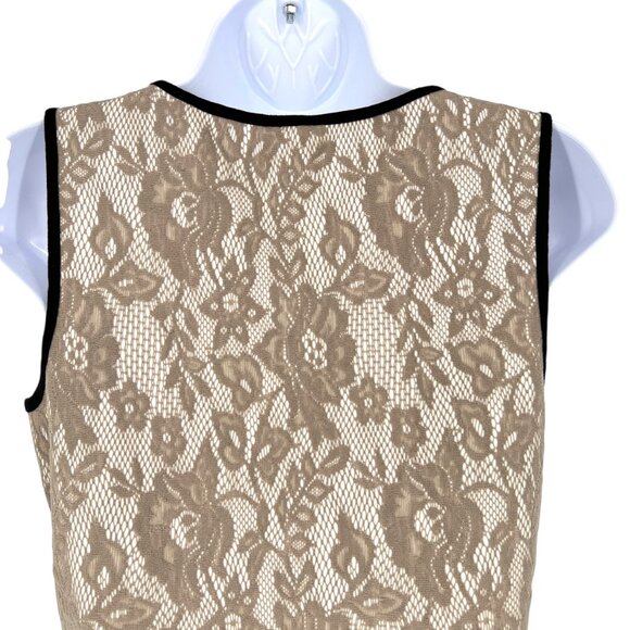 Weston Wear Anthropologie Beige Lace Sleeveless Peplum Top Womens Size Small - Picture 6 of 11